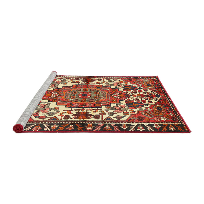Sideview of Machine Washable Traditional Tomato Red Rug, wshtr2851