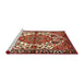 Sideview of Machine Washable Traditional Tomato Red Rug, wshtr2851