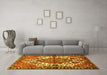 Machine Washable Persian Yellow Traditional Rug in a Living Room, wshtr2851yw