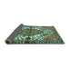 Sideview of Persian Turquoise Traditional Rug, tr2851turq