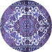 Round Persian Blue Traditional Rug, tr2851blu