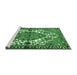 Sideview of Machine Washable Persian Emerald Green Traditional Area Rugs, wshtr2851emgrn