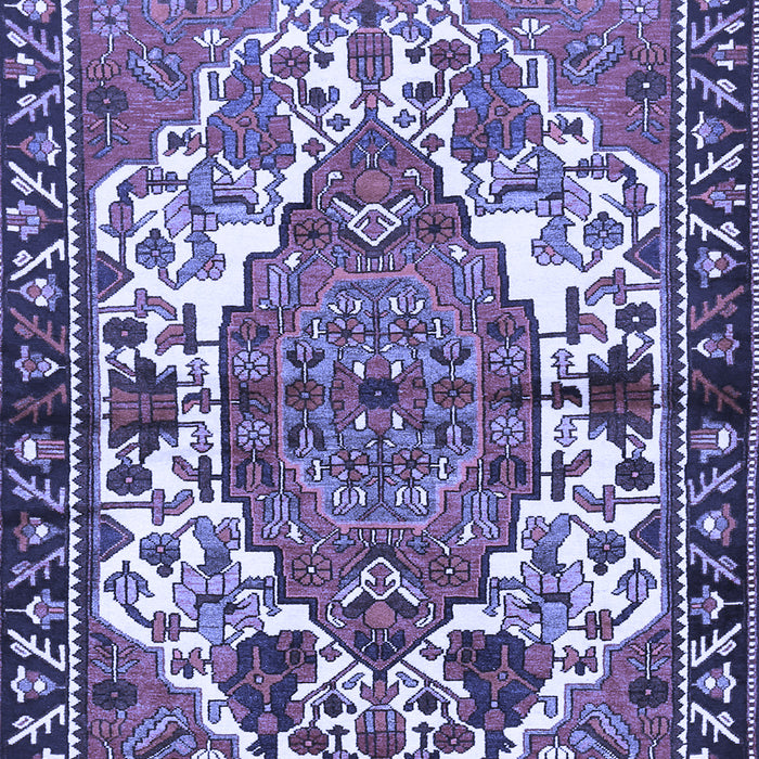 Machine Washable Persian Blue Traditional Rug, wshtr2851blu