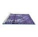 Sideview of Machine Washable Persian Blue Traditional Rug, wshtr2851blu