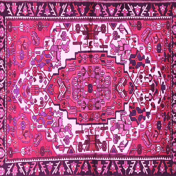 Square Machine Washable Persian Pink Traditional Rug, wshtr2851pnk