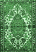 Machine Washable Persian Emerald Green Traditional Area Rugs, wshtr2851emgrn