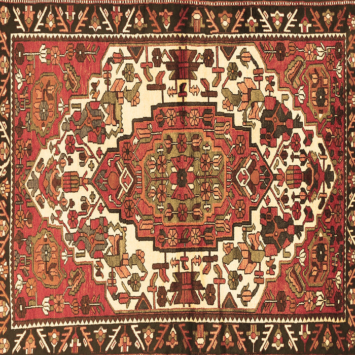 Square Persian Brown Traditional Rug, tr2851brn