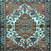 Square Machine Washable Persian Light Blue Traditional Rug, wshtr2851lblu