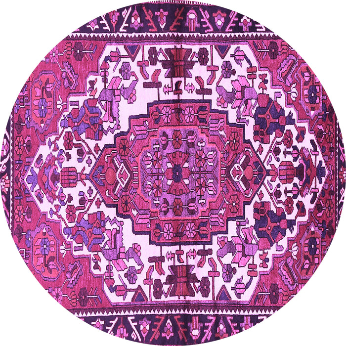 Round Persian Purple Traditional Rug, tr2851pur