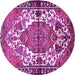 Round Persian Purple Traditional Rug, tr2851pur