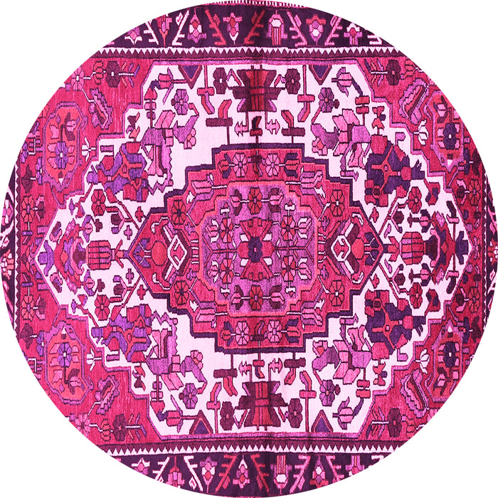 Round Persian Pink Traditional Rug, tr2851pnk