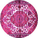 Round Persian Pink Traditional Rug, tr2851pnk
