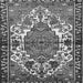 Round Machine Washable Persian Gray Traditional Rug, wshtr2851gry