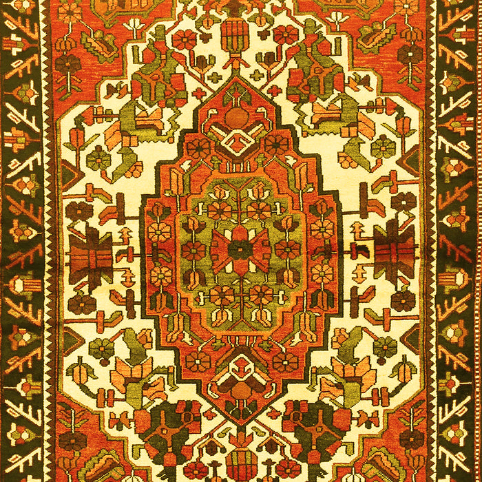Machine Washable Persian Yellow Traditional Rug, wshtr2851yw
