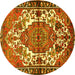 Round Persian Yellow Traditional Rug, tr2851yw