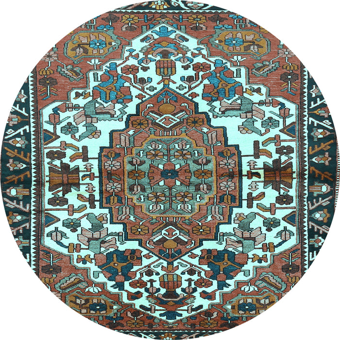 Round Persian Light Blue Traditional Rug, tr2851lblu