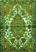 Serging Thickness of Machine Washable Persian Green Traditional Area Rugs, wshtr2851grn