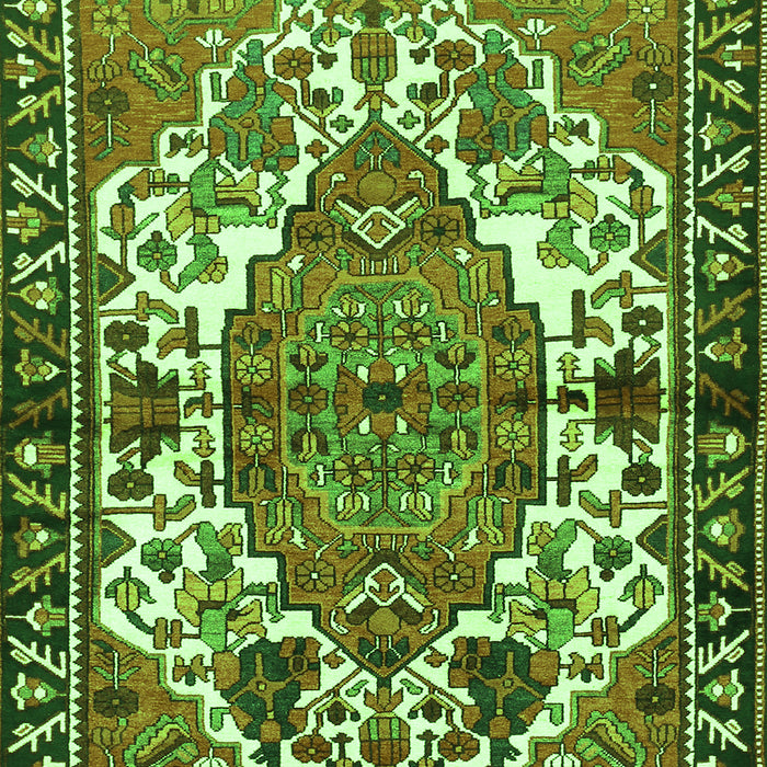 Serging Thickness of Machine Washable Persian Green Traditional Area Rugs, wshtr2851grn