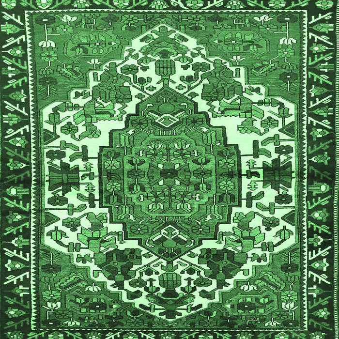 Square Persian Emerald Green Traditional Rug, tr2851emgrn