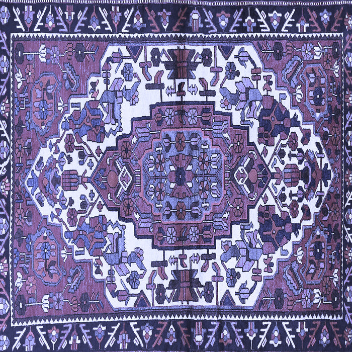Square Machine Washable Persian Blue Traditional Rug, wshtr2851blu