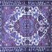 Square Machine Washable Persian Blue Traditional Rug, wshtr2851blu