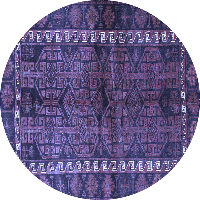 Round Persian Blue Traditional Rug, tr2852blu