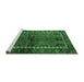 Sideview of Machine Washable Persian Emerald Green Traditional Area Rugs, wshtr2852emgrn