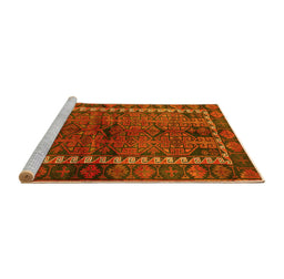 Sideview of Machine Washable Persian Yellow Traditional Rug, wshtr2852yw
