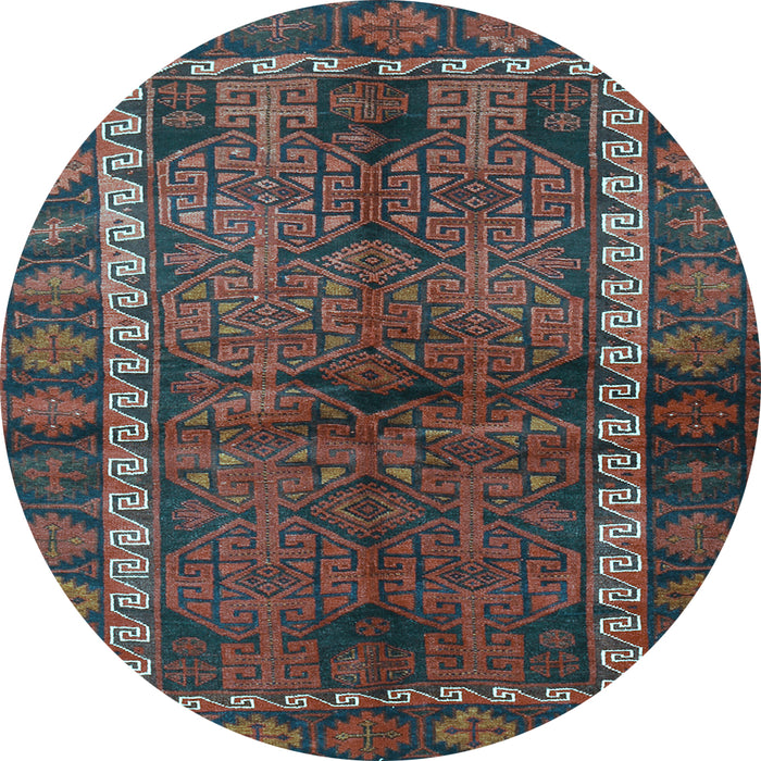 Round Persian Light Blue Traditional Rug, tr2852lblu