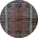 Round Persian Light Blue Traditional Rug, tr2852lblu