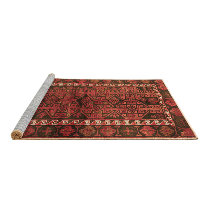 Sideview of Machine Washable Persian Brown Traditional Rug, wshtr2852brn