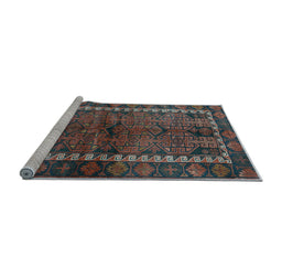 Sideview of Machine Washable Persian Light Blue Traditional Rug, wshtr2852lblu