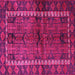 Square Machine Washable Persian Pink Traditional Rug, wshtr2852pnk