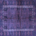 Square Machine Washable Persian Blue Traditional Rug, wshtr2852blu