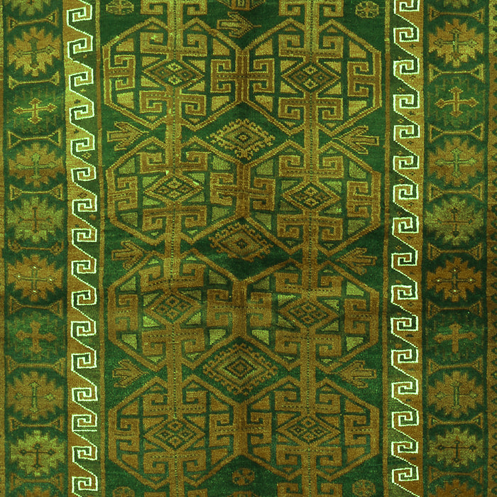 Serging Thickness of Machine Washable Persian Green Traditional Area Rugs, wshtr2852grn