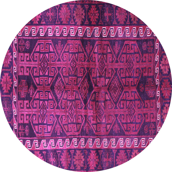 Round Persian Purple Traditional Rug, tr2852pur