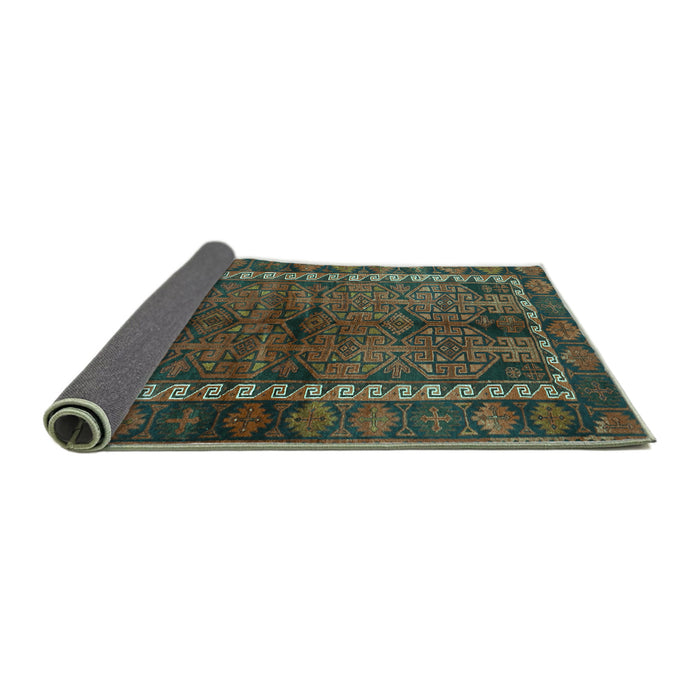 Sideview of Persian Turquoise Traditional Rug, tr2852turq