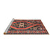 Sideview of Machine Washable Traditional Dark Almond Brown Rug, wshtr2853