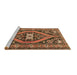 Sideview of Machine Washable Persian Brown Traditional Rug, wshtr2853brn