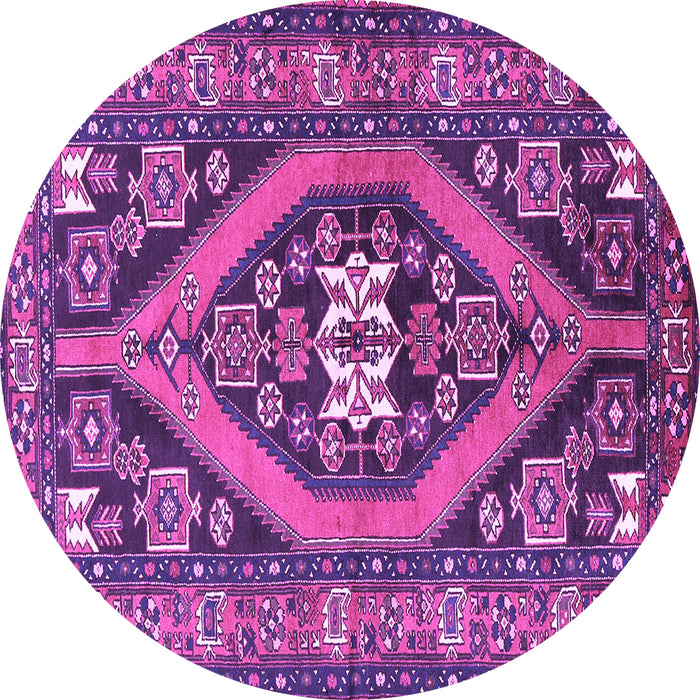 Round Persian Purple Traditional Rug, tr2853pur