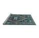 Sideview of Machine Washable Persian Light Blue Traditional Rug, wshtr2853lblu