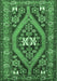 Machine Washable Persian Emerald Green Traditional Area Rugs, wshtr2853emgrn