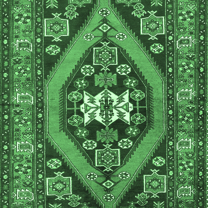 Machine Washable Persian Emerald Green Traditional Area Rugs, wshtr2853emgrn
