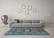 Machine Washable Persian Light Blue Traditional Rug in a Living Room, wshtr2853lblu