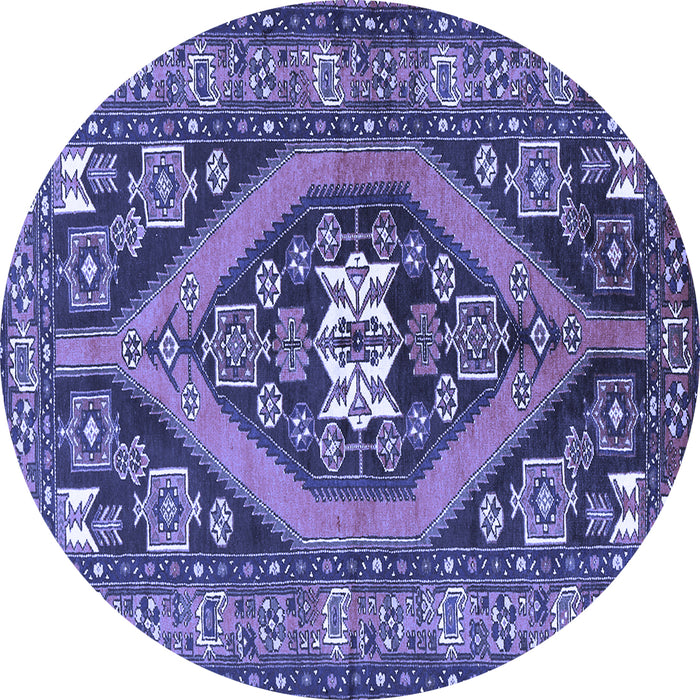 Round Persian Blue Traditional Rug, tr2853blu