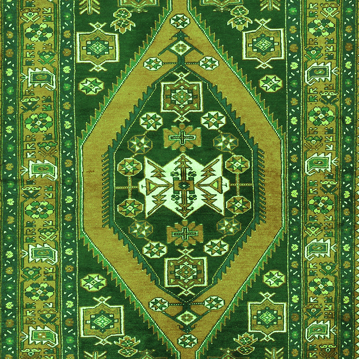 Serging Thickness of Machine Washable Persian Green Traditional Area Rugs, wshtr2853grn