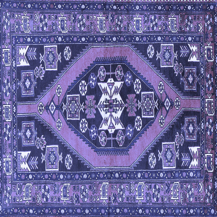 Square Machine Washable Persian Blue Traditional Rug, wshtr2853blu