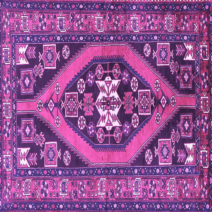 Square Machine Washable Persian Purple Traditional Area Rugs, wshtr2853pur