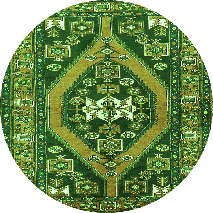 Square Persian Green Traditional Rug, tr2853grn