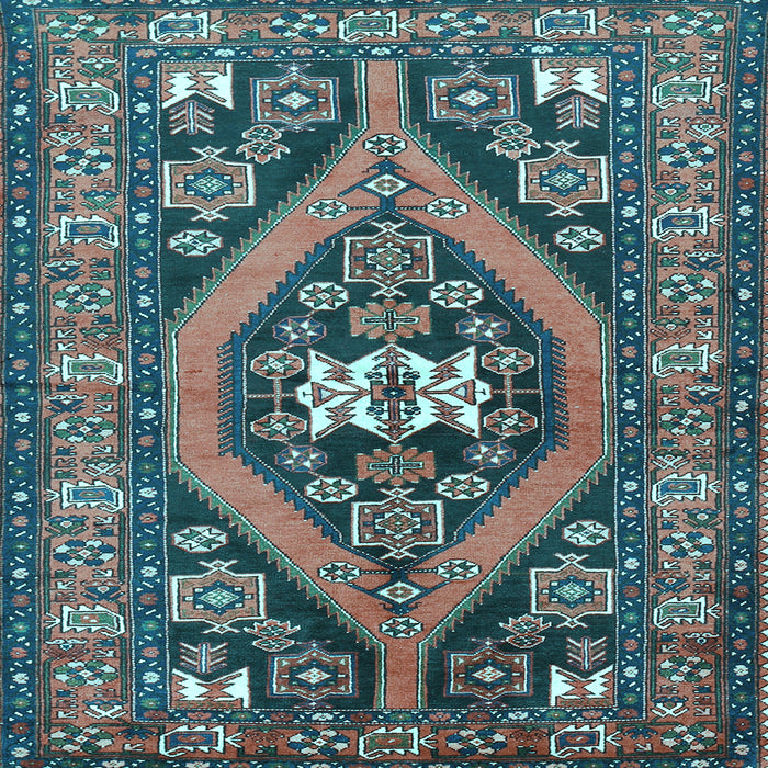 Square Machine Washable Persian Light Blue Traditional Rug, wshtr2853lblu